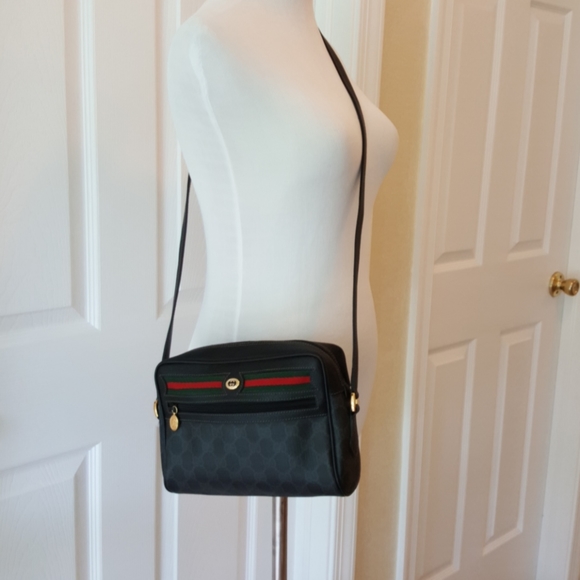 Gucci Black Coated Canvas Crossbody Camera Bag - Picture 11 of 15